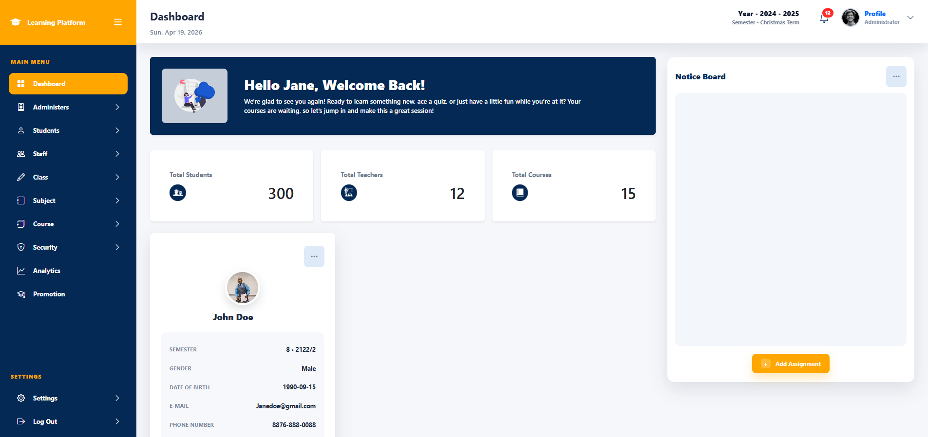 Learning Management Preview